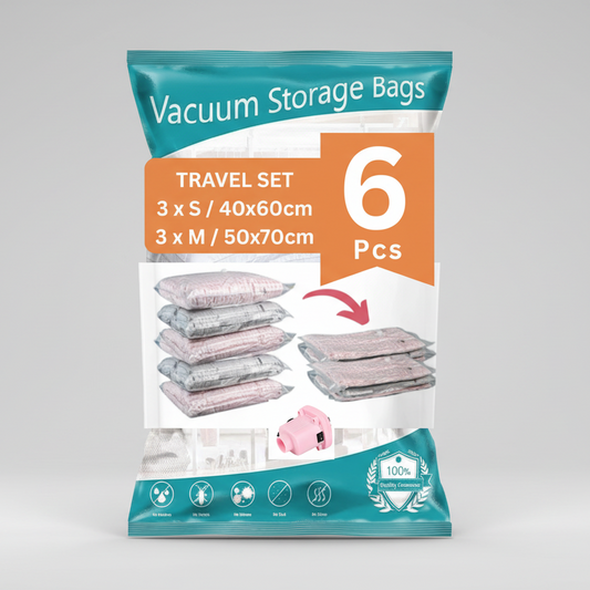 6 pcs travel vacuum storage bags set