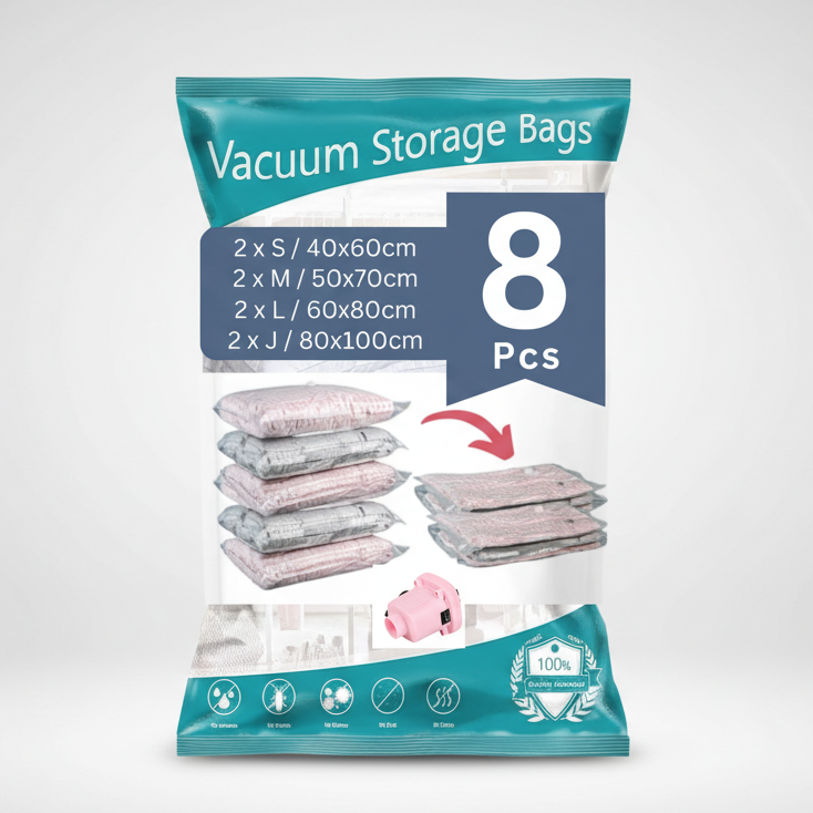 8 pcs vacuum storage bags set